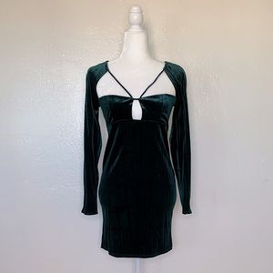 ZARA Green Velvet Mini Dress